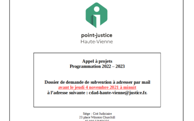 Appel à Projets 2022 – 2023 : Animation des Points Justice du CDAD de la Haute-Vienne.